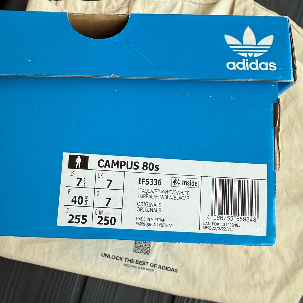 RARE Adidas Club SE from Berlin Adidas Campus 80s | Light Aqua | Mint condition - Picture 11 of 14
